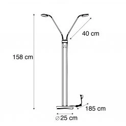 QAZQA Moderne Stehleuchte Stahl mit Leseleuchte inkl. LED - Eva 15 QAZQA Moderne Stehleuchte Stahl mit Leseleuchte inkl. LED - Eva -Stehlampen Verkaufsladen 6370 93833 3