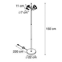 QAZQA Industrie Stehlampe schwarz 2-Licht - Suplux -Stehlampen Verkaufsladen 6392 103063 3