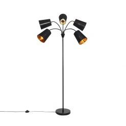 QAZQA Moderne Stehlampe schwarz 5-Licht - Carmen -Stehlampen Verkaufsladen 6392 103503 5