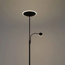 QAZQA Moderne Stehleuchte schwarz inkl. LED mit Fernbedienung und Lesearm - Strela 44 QAZQA Moderne Stehleuchte schwarz inkl. LED mit Fernbedienung und Lesearm - Strela -Stehlampen Verkaufsladen 6402 102611 19