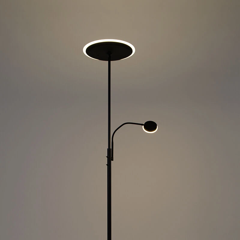 QAZQA Moderne Stehleuchte schwarz inkl. LED mit Fernbedienung und Lesearm - Strela 22 QAZQA Moderne Stehleuchte schwarz inkl. LED mit Fernbedienung und Lesearm - Strela – Bild 20