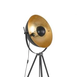 QAZQA Stehlampe schwarz mit gold 51 cm verstellbarem Stativ - Magnax -Stehlampen Verkaufsladen 6407 102519 6