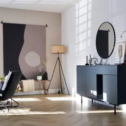 QAZQA Ländliches Stehlampen-Stativ schwarz mit Rattan-Schirm - Kata -Stehlampen Verkaufsladen 6444 103454 13