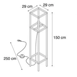 QAZQA Industrielle Stehlampe schwarz - Big Cage 2 -Stehlampen Verkaufsladen 6446 98925 4