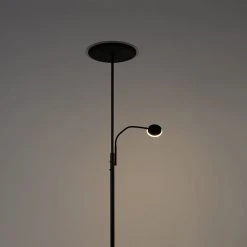 QAZQA Moderne Stehleuchte schwarz inkl. LED mit Fernbedienung und Lesearm - Strela 41 QAZQA Moderne Stehleuchte schwarz inkl. LED mit Fernbedienung und Lesearm - Strela -Stehlampen Verkaufsladen 6455 102611 16