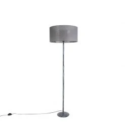 QAZQA Stehlampe grau mit grauem Schirm 50 cm - Simplo -Stehlampen Verkaufsladen 6457 98111 8