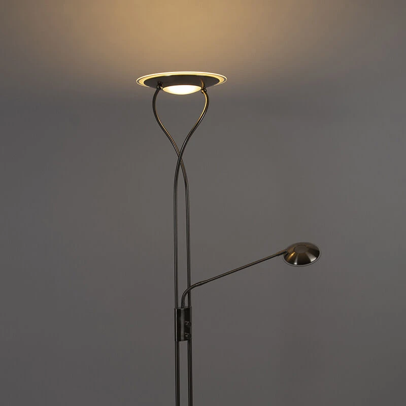 QAZQA Moderne Stehlampe Stahl inkl. LED mit Lesearm - Mallorca 16 QAZQA Moderne Stehlampe Stahl inkl. LED mit Lesearm - Mallorca – Bild 14