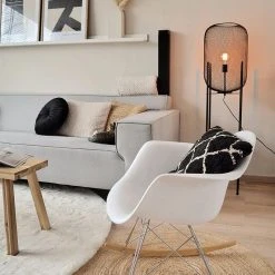 QAZQA Moderne schwarze Stehleuchte - Bliss Mesh -Stehlampen Verkaufsladen 6468 98917 16