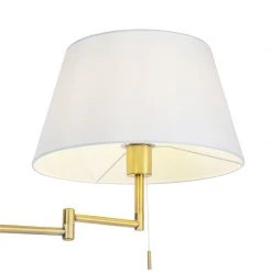 QAZQA Stehlampe Bronze mit weißem Schirm und verstellbarem Arm - Ladas Deluxe -Stehlampen Verkaufsladen 6485 102376 1