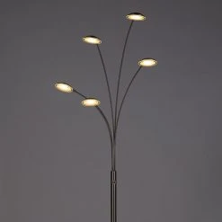 QAZQA Stehlampe Stahl inkl. LED mit Touch-Dimmer - Sixties Trento -Stehlampen Verkaufsladen 6488 98219 12