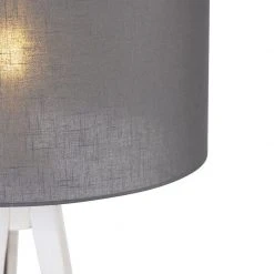 QAZQA Modernes Stehlampenstativ weiß mit grauem Schirm 50 cm - Tripod Classic -Stehlampen Verkaufsladen 6492 104121 2