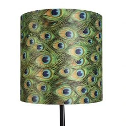 QAZQA Schwarze Stehlampe mit Veloursschirm Pfauengold 40 cm - Simplo -Stehlampen Verkaufsladen 6527 98571 2