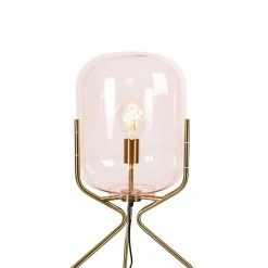 QAZQA Art Deco Stehlampe Messing mit rosa Glas - Bliss 19 QAZQA Art Deco Stehlampe Messing mit rosa Glas - Bliss -Stehlampen Verkaufsladen 6530 102121 3