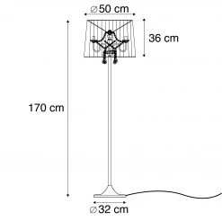 QAZQA Klassische Stehlampe Chrom mit schwarzem Schirm - Ann-Kathrin 5 -Stehlampen Verkaufsladen 6543 89401 4