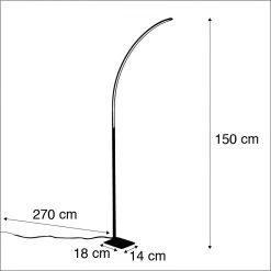 QAZQA Moderne Stehleuchte Stahl inkl. LED und 3-Stufen-Dimmer - Stylish -Stehlampen Verkaufsladen 6544 92023 3