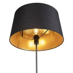QAZQA Schwarze Stehlampe mit schwarzem Schirm verstellbar 45 cm - Parte -Stehlampen Verkaufsladen 6592 98591 4