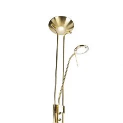 QAZQA Stehleuchte gold mit Leseleuchte inkl. LED und Dimmer - Diva 2 -Stehlampen Verkaufsladen 6599 91862 10