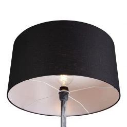 QAZQA Stehlampe grau mit schwarzem Schirm 50 cm - Simplo -Stehlampen Verkaufsladen 6647 98110 5