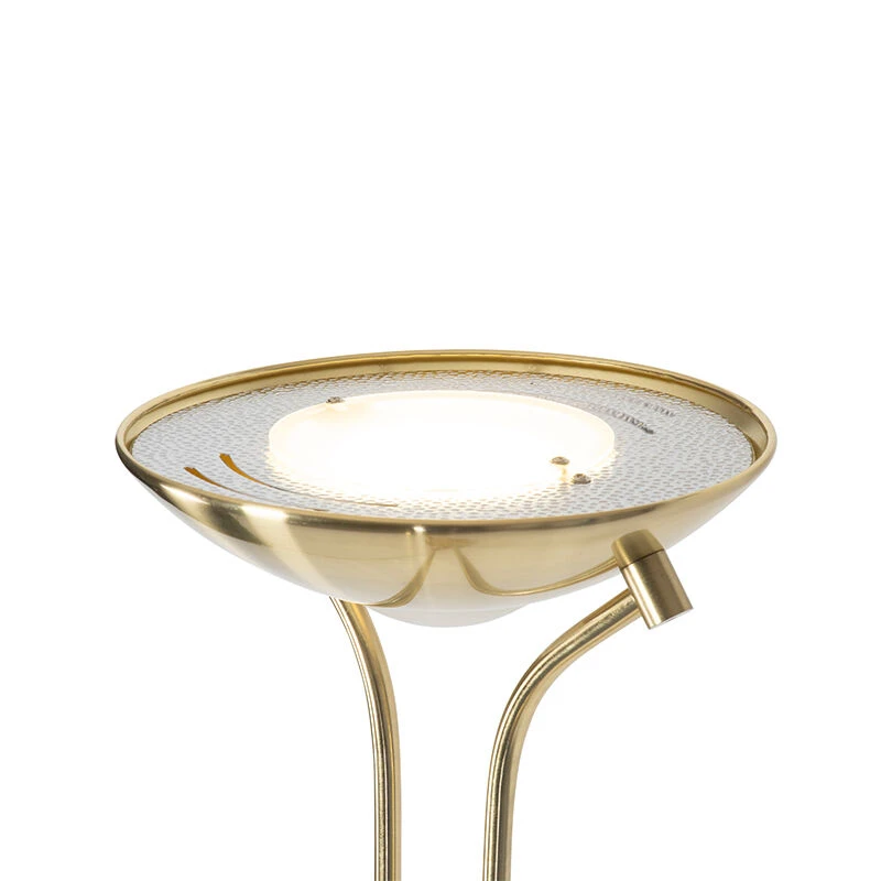 QAZQA Moderne Stehleuchte Messing mit Leselampe inkl. LED dim to warm - Diva 10 QAZQA Moderne Stehleuchte Messing mit Leselampe inkl. LED dim to warm - Diva – Bild 8