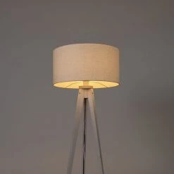 QAZQA Modernes Stehlampenstativ weiß mit weißem Schirm 50 cm - Tripod Classic -Stehlampen Verkaufsladen 6676 104118 9