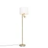 QAZQA Stehlampe bronze mit Schirm weiß und Leselampe - Jelena -Stehlampen Verkaufsladen 6678 105570 0