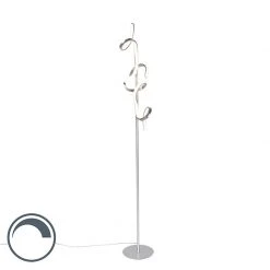 Leuchten Direct Design Stehleuchte silber inkl. LED und Dimmer - Krisscross