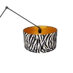 QAZQA Moderne Stehlampe Schwarzer Schirm Zebra Design 50 cm - Editor -Stehlampen Verkaufsladen 6728 104957 5