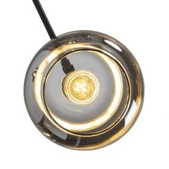 QAZQA Vloerlamp zwart met goud met smoke glas 5-lichts - Zuzanna -Stehlampen Verkaufsladen 6734 105506 6