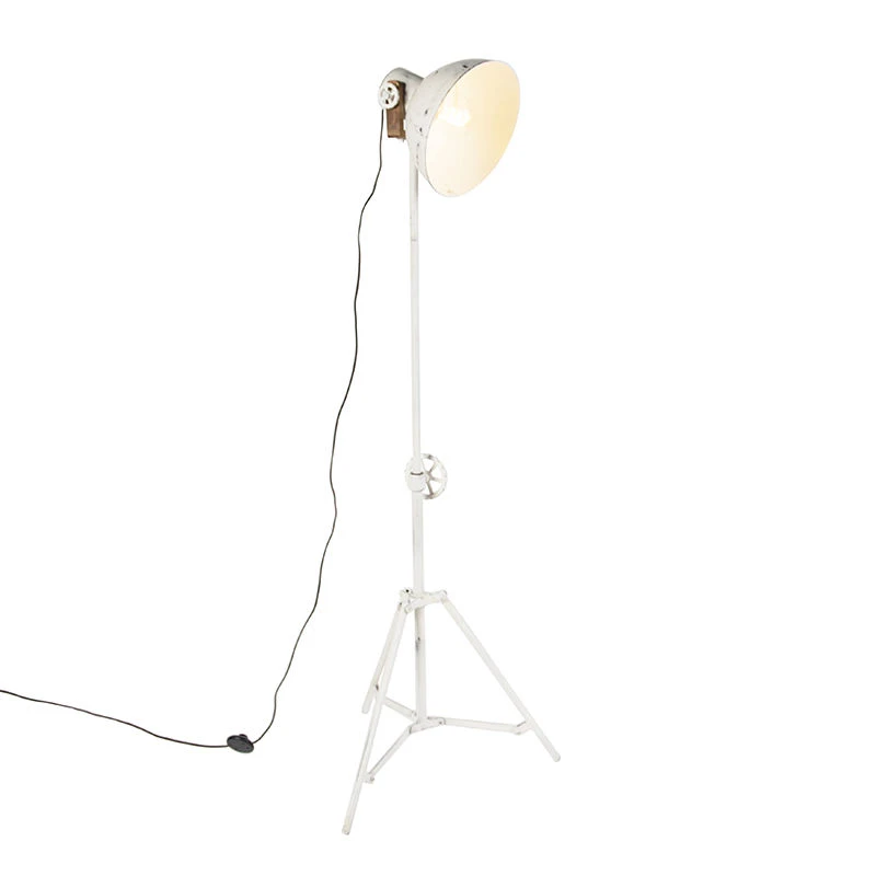 QAZQA Industrielle Stehleuchte Stativ weiß - Mangos 4 QAZQA Industrielle Stehleuchte Stativ weiß - Mangos – Bild 2