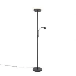 QAZQA Moderne Stehlampe schwarz inkl. LED mit Lesearm - Chala