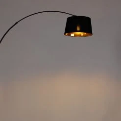 QAZQA Moderne Bogenlampe schwarz mit Gold - Arc Basic 28 QAZQA Moderne Bogenlampe schwarz mit Gold - Arc Basic -Stehlampen Verkaufsladen 6823 103294 12