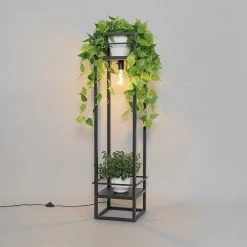 QAZQA Industrielle Stehlampe schwarz - Cage Rack -Stehlampen Verkaufsladen 6825 105762 13