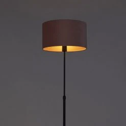 QAZQA Stehleuchte schwarz mit Veloursschirm rosé mit gold 35 cm - Parte -Stehlampen Verkaufsladen 6826 98587 9