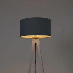 QAZQA Stehleuchte Stativ weiß mit Schirm hellblau 50 cm - Tripod Classic -Stehlampen Verkaufsladen 6875 104119 9