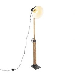 QAZQA Industriestehlampe schwarz mit Mangoholz - Mangos -Stehlampen Verkaufsladen 6882 98830 2