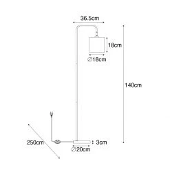 QAZQA Moderne vloerlamp zwart met goud - Lofty -Stehlampen Verkaufsladen 6886 105420 3