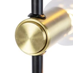 QAZQA Modern schwarz mit Messing Stehleuchte 3 Leuchten - Facil -Stehlampen Verkaufsladen 6902 98928 7