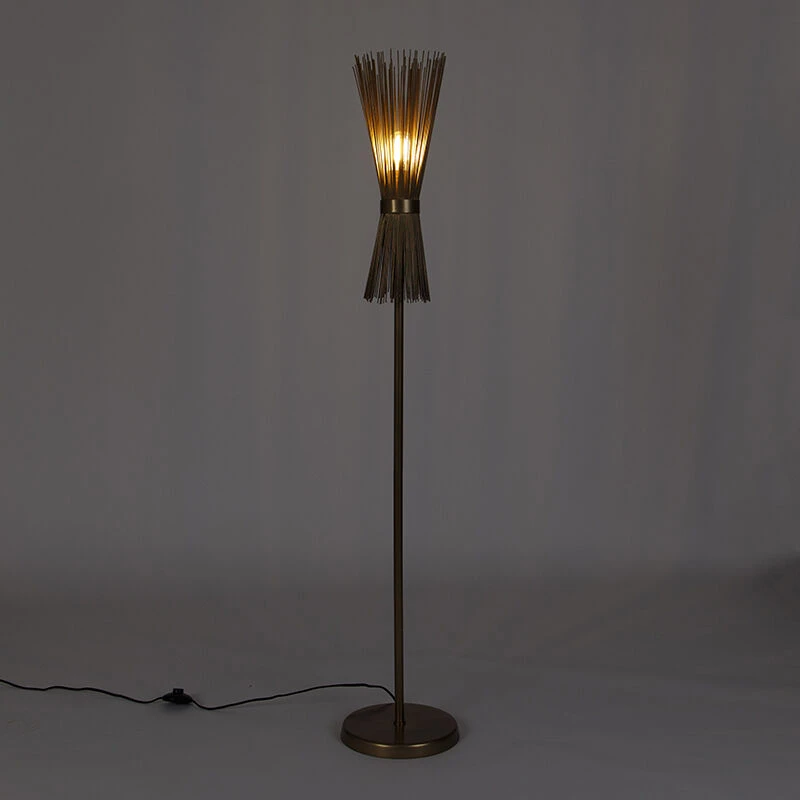 QAZQA Art Deco Stehlampe Gold - Besen 14 QAZQA Art Deco Stehlampe Gold - Besen – Bild 12
