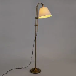 QAZQA Klassische Stehleuchte mit weißem Lampenschirm - Ashley -Stehlampen Verkaufsladen 6942 96616 17