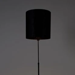 QAZQA Stehlampe schwarz Schirm schwarz 40 cm verstellbar - Parte -Stehlampen Verkaufsladen 6980 104176 10