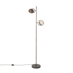QAZQA Vintage Stehlampe rostbraun 2-flammig - Tamina 21 QAZQA Vintage Stehlampe rostbraun 2-flammig - Tamina -Stehlampen Verkaufsladen 6985 104433 7