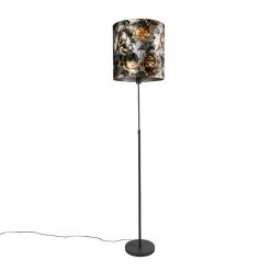 QAZQA Stehlampe schwarz Blumenmuster 40 cm verstellbar - Parte -Stehlampen Verkaufsladen 6987 104180 11