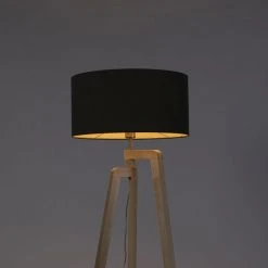 QAZQA Stehleuchte Stativ Holz mit Schirm 50 cm grün - Puros -Stehlampen Verkaufsladen 6990 94245 10