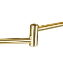 QAZQA Klassische Stehlampe Messing mit schwarzem Schirm verstellbar - Ladas -Stehlampen Verkaufsladen 7006 103226 6