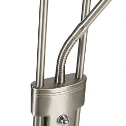 QAZQA Stehleuchte Stahl mit Leselampe inkl. LED und Dimmer - Diva 31 QAZQA Stehleuchte Stahl mit Leselampe inkl. LED und Dimmer - Diva -Stehlampen Verkaufsladen 7037 103419 9