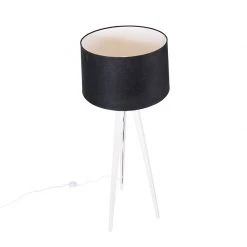 QAZQA Modernes Stativ weiß mit schwarzem Leinenschirm 45 cm - Tripod Classic -Stehlampen Verkaufsladen 7039 104114 5