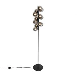 QAZQA Stehlampe schwarz mit Rauchglas 12-flammig - Bianca -Stehlampen Verkaufsladen 7055 104767 6