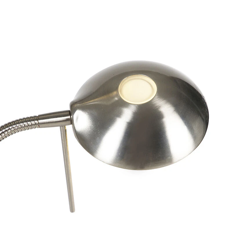 QAZQA Stehleuchte Stahl mit Leselampe inkl. LED und Dimmer - Diva 15 QAZQA Stehleuchte Stahl mit Leselampe inkl. LED und Dimmer - Diva – Bild 13