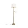 QAZQA Klassische Stehlampe bronzefarbener Stoffschirm weiß mit Leselampe - Retro -Stehlampen Verkaufsladen 7094 103240 0