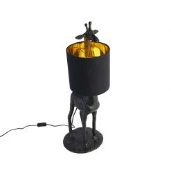 QAZQA Vintage Stehlampe schwarz mit Stoffschirm schwarz - Giraffe To -Stehlampen Verkaufsladen 7094 103974 6